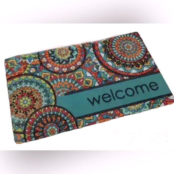 Colorful bohemian WELCOME doormat. NWT. - Picture 1 of 3